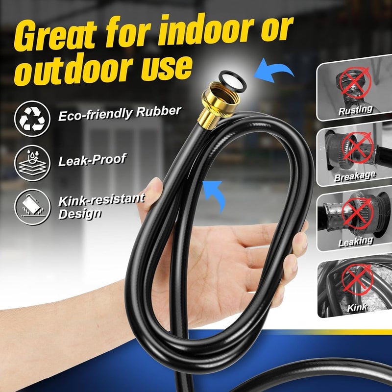 Ebusin 16FT Dehumidifier Drain Hose with 3/4 Inch FHT Connector, featuring Rust-Resistant Brass Fittings for Leak-Proof Connection, Perfectly Compatible with Most Dehumidifier Brands（7 Length Options） - Image 4